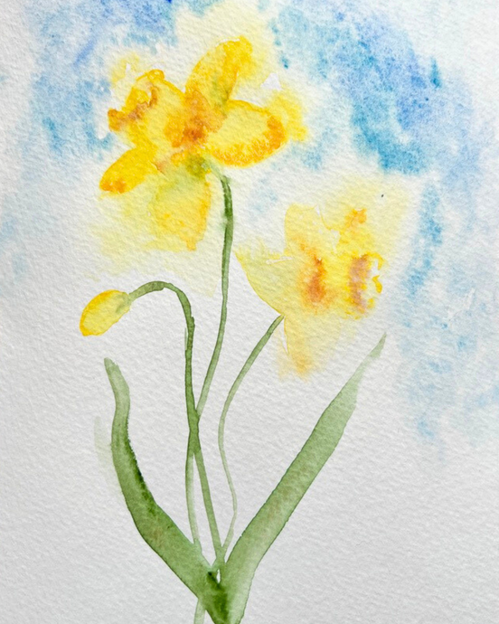 Creating a daffodil watercolor art collection this March