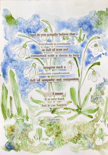 Snowdrop Series - Let's see - Watercolor poem print