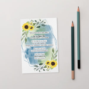Searching for justice - floral art poetry postcard