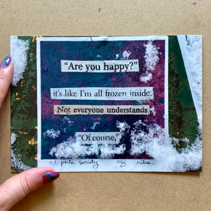 are you happy? - postcard art print - 5" x 7"