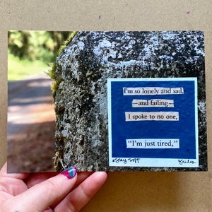 i'm just tired (in the woods) - postcard art print - 5" x 7"