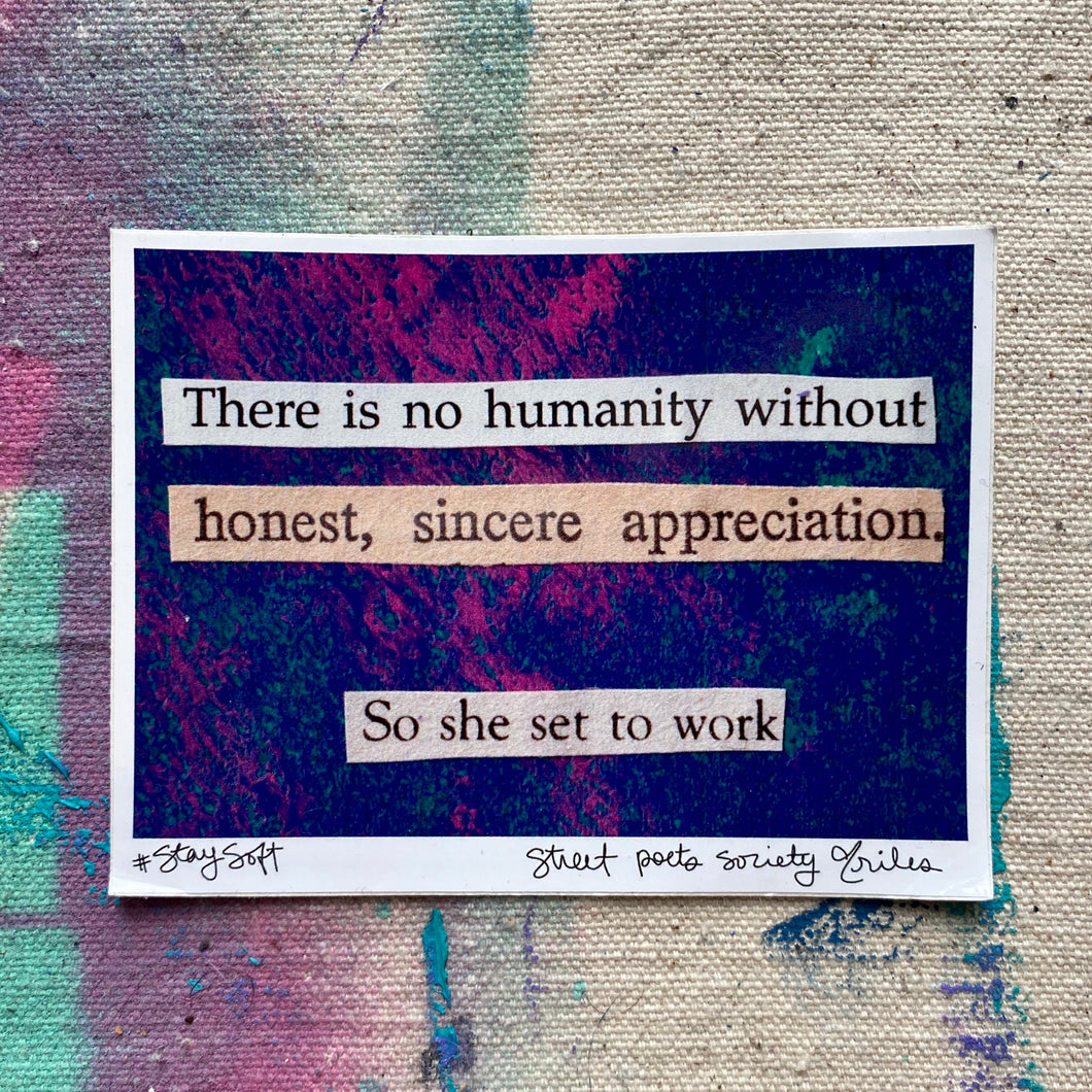 Appreciation - Collage Poem Sticker
