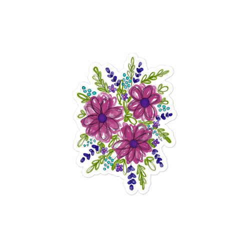 Pink Daisy Bouquet - Watercolor Floral Sticker