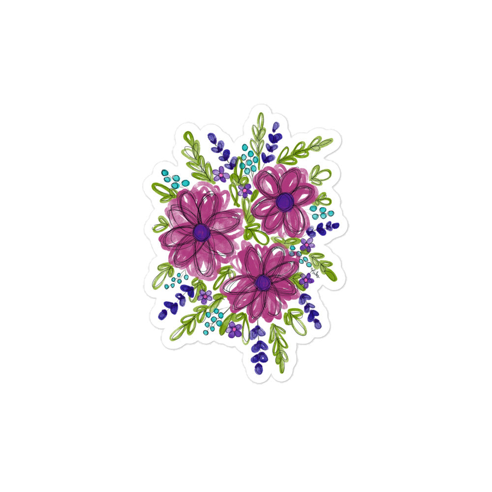 Pink Daisy Bouquet - Watercolor Floral Sticker